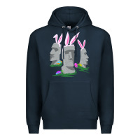 Navy easter island moai figures  cute travelers funny gift Premium Hoodie - maiPhamDesign