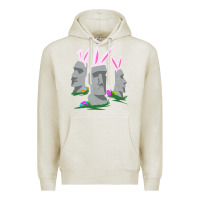 Oatmeal Heather easter island moai figures  cute travelers funny gift Premium Hoodie - maiPhamDesign