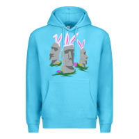 Ocean Blue easter island moai figures  cute travelers funny gift Premium Hoodie - maiPhamDesign