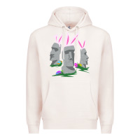 Pale Pink easter island moai figures  cute travelers funny gift Premium Hoodie - maiPhamDesign