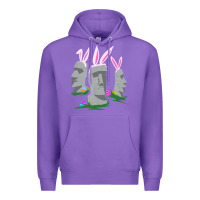 Purple easter island moai figures  cute travelers funny gift Premium Hoodie - maiPhamDesign