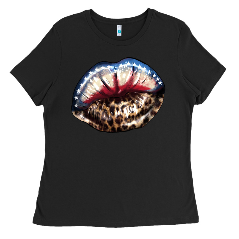 American Lip Leopard 4th Of July Ladies Tee by HowdyJamesFarm | Teevron