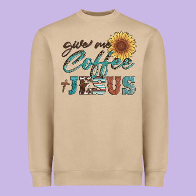 Give Me Coffee And Jesus Heavyweight Sweatshirt Designed By Artiststas