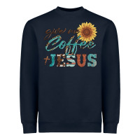 Navy give me coffee and jesus Heavyweight Sweatshirt - Artiststas