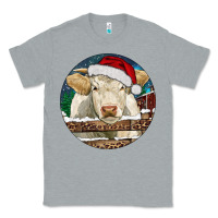 Heather Grey Charolais Cow Christmas Classic Tee - RanaPortraitStore