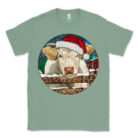 Sage Charolais Cow Christmas Classic Tee - RanaPortraitStore