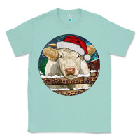Seafoam Charolais Cow Christmas Classic Tee - RanaPortraitStore