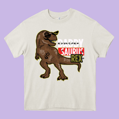 Daddy Saurus Rex Heavy Core Tee Designed By Bettercallsaul