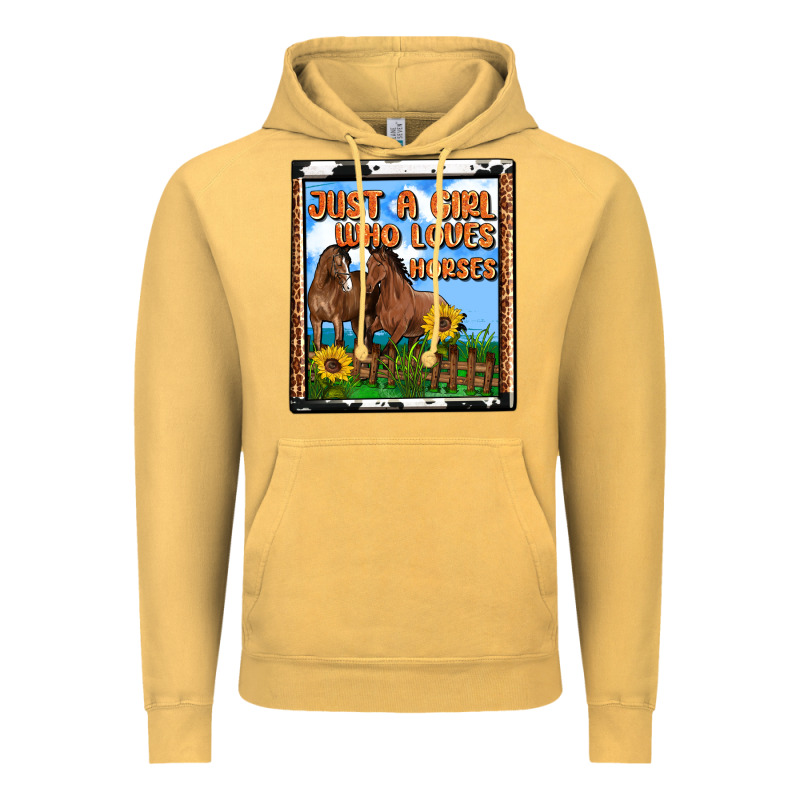 Western Just A Girl Who Loves Horses Vintage Hoodie by OliviaCreatesArt | Teevron