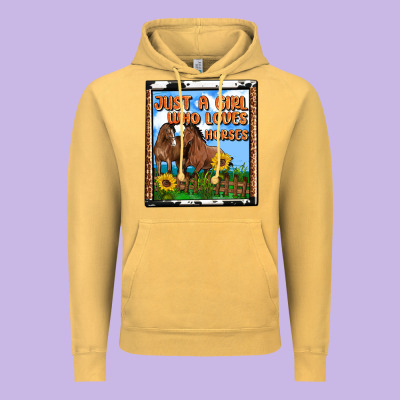 Western Just A Girl Who Loves Horses Vintage Hoodie Designed By Oliviacreatesart