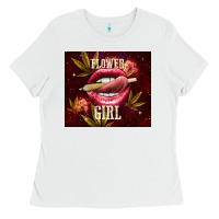 White flower girl Ladies Tee - TumblerDesignByShophia