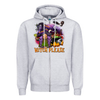 Heather Grey witch please Zipper Hoodie - BarkalooDesign