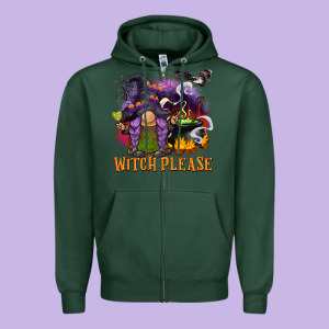 Witch Please Zipper Hoodie Designed By Barkaloodesign