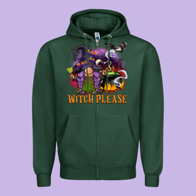 Witch Please Zipper Hoodie Designed By Barkaloodesign