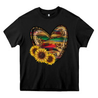 Black Sunflower Fall Heart Heavy Core Tee - RanaPortraitStore