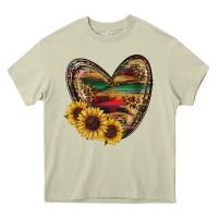 Mossy Sunflower Fall Heart Heavy Core Tee - RanaPortraitStore