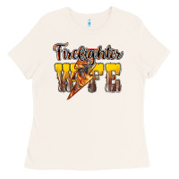 Bone Firefighter wife lightning bolt Ladies Tee - HowdyJamesFarm