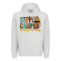 Dove Grey Happy Camper Be Happy Or Go Away Premium Hoodie - CowhideDigitalArt