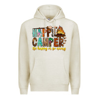 Oatmeal Heather Happy Camper Be Happy Or Go Away Premium Hoodie - CowhideDigitalArt