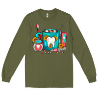 Army Green Dentist Coffee Long Sleeve Tee - FaDigitalArtStudio