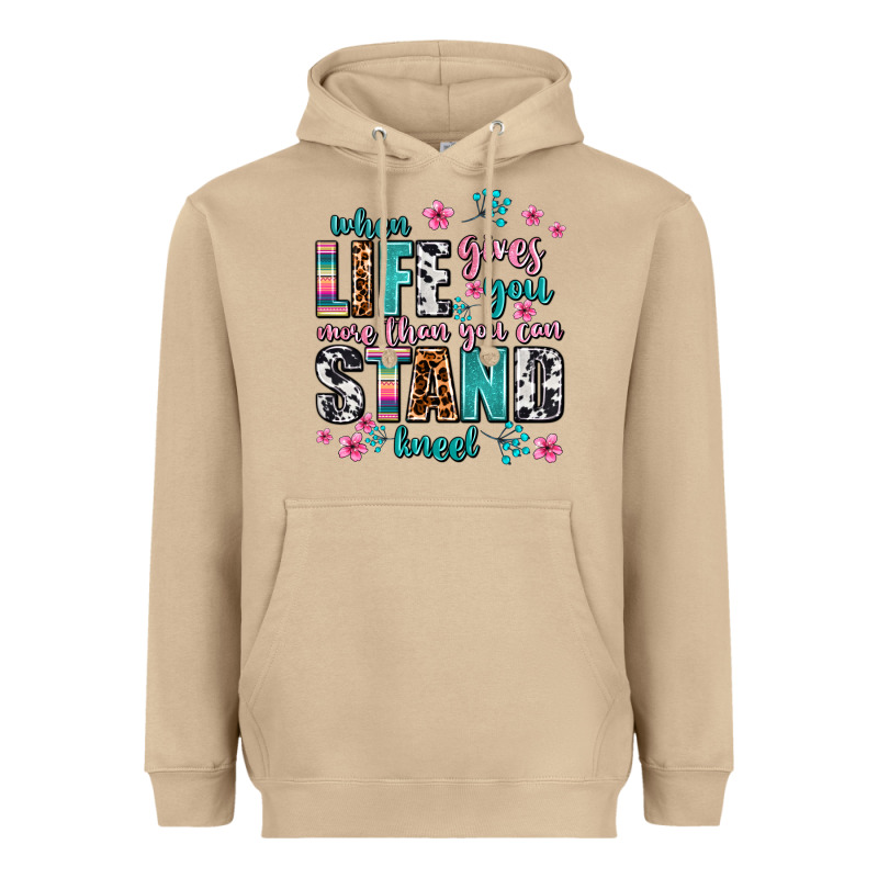 When Life Gives You More Than You Can Stand Kneel Heavyweight Hoodie by AdoDesignShop | Teevron