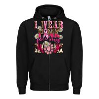 Black i wear pink for my mom Zipper Hoodie - BarkalooDesign