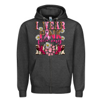 Charcoal Heather i wear pink for my mom Zipper Hoodie - BarkalooDesign
