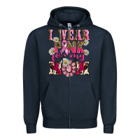Navy i wear pink for my mom Zipper Hoodie - BarkalooDesign