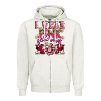 Oatmeal Heather i wear pink for my mom Zipper Hoodie - BarkalooDesign