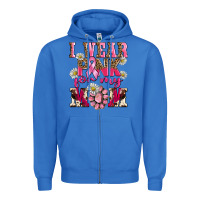 True Royal i wear pink for my mom Zipper Hoodie - BarkalooDesign