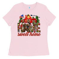 Bubblegum Pink Army Christmas Home Sweet Home Ladies Tee - HowdyJamesFarm