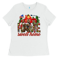 White Army Christmas Home Sweet Home Ladies Tee - HowdyJamesFarm