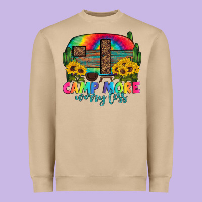 Camp More Worry Less With Caravan Heavyweight Sweatshirt Designed By Artiststas