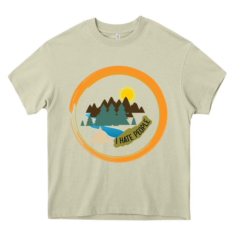I Hate People Camping Hiking Heavy Core Tee by Bettercallsaul | Teevron