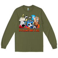 Army Green It's Game Day Y'all Soccer Coffee Cups Long Sleeve Tee - FaDigitalArtStudio