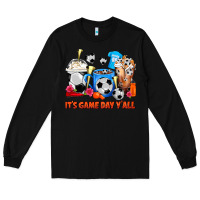 Black It's Game Day Y'all Soccer Coffee Cups Long Sleeve Tee - FaDigitalArtStudio