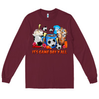 Burgundy It's Game Day Y'all Soccer Coffee Cups Long Sleeve Tee - FaDigitalArtStudio