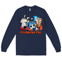Navy It's Game Day Y'all Soccer Coffee Cups Long Sleeve Tee - FaDigitalArtStudio