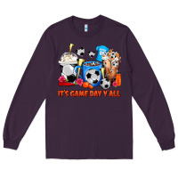 Plum It's Game Day Y'all Soccer Coffee Cups Long Sleeve Tee - FaDigitalArtStudio