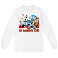 White It's Game Day Y'all Soccer Coffee Cups Long Sleeve Tee - FaDigitalArtStudio