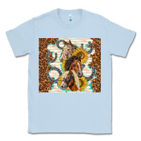 Dusty Blue horses with sunflowers Classic Tee - TumblerDesignByShophia