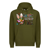 Army Green happy easter y all Premium Hoodie - CowhideDigitalArt