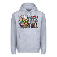 Heather Grey happy easter y all Premium Hoodie - CowhideDigitalArt