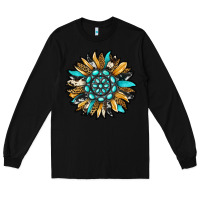 Black gemstone sunflower Long Sleeve Tee - RanaPortraitStore