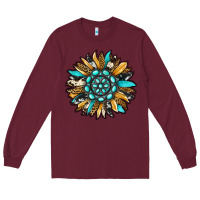 Burgundy gemstone sunflower Long Sleeve Tee - RanaPortraitStore