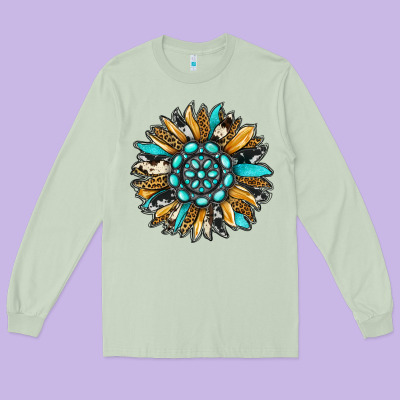 Gemstone Sunflower Long Sleeve Tee Designed By Ranaportraitstore