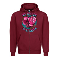 Burgundy my mother is a fighter Zipper Hoodie - BarkalooDesign
