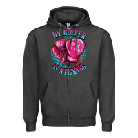 Charcoal Heather my mother is a fighter Zipper Hoodie - BarkalooDesign