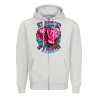 Dove Grey my mother is a fighter Zipper Hoodie - BarkalooDesign