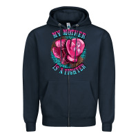 Navy my mother is a fighter Zipper Hoodie - BarkalooDesign